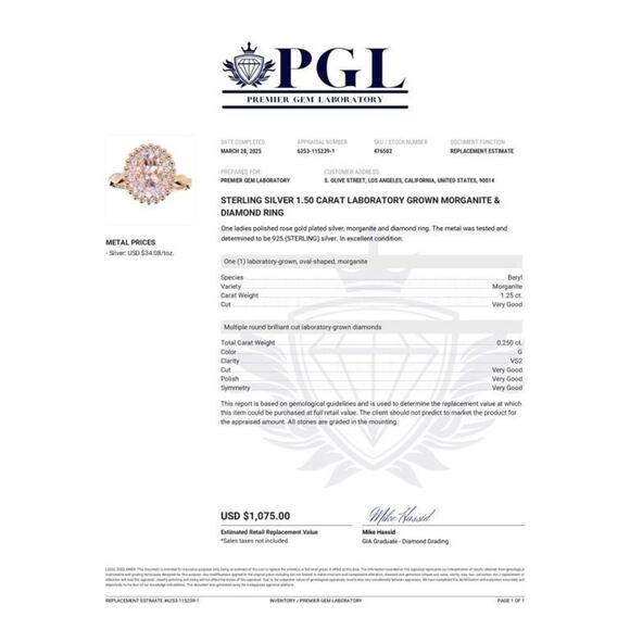 1.50 CT Oval Lab Created Morganite Diamond Halo Engagement Ring Rose Gold Plated - Picture 12 of 12